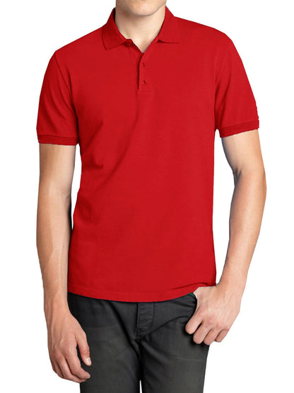 Men Heathered Polo Shirt New Standard Neck Classic Uniform Lounge