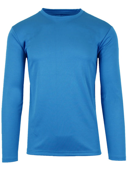 Men's Long Sleeve Crew Neck Performance Tees Layer Lounge Gym Work Casual NEW