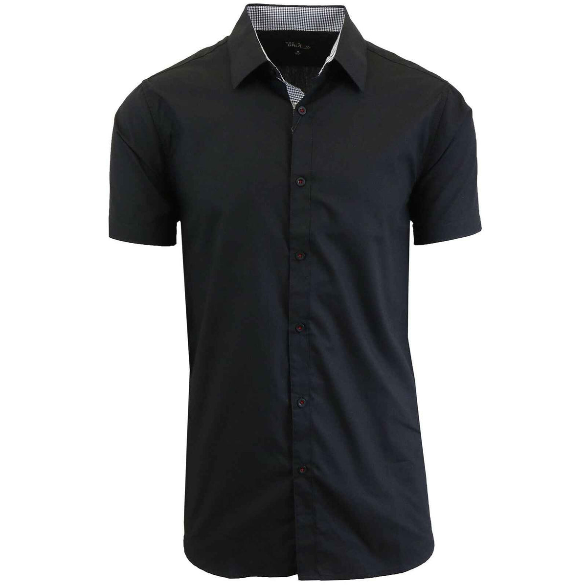 Mens Short Sleeve Solid Dress Shirt Slim Fit Button Down Casual NWT (S-5XL)
