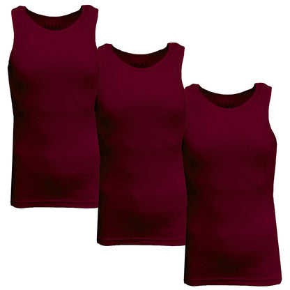 Men's 3 Pack Ribbed Tank Top Shirts Muscle Sleeveless Gym Beach Undershirt