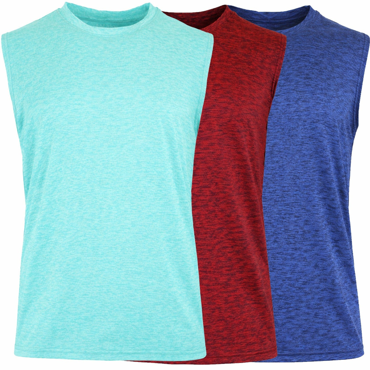 3-Pack Men's Moisture Wicking Performance Sleeveless Tee(Size-S - 3XL)