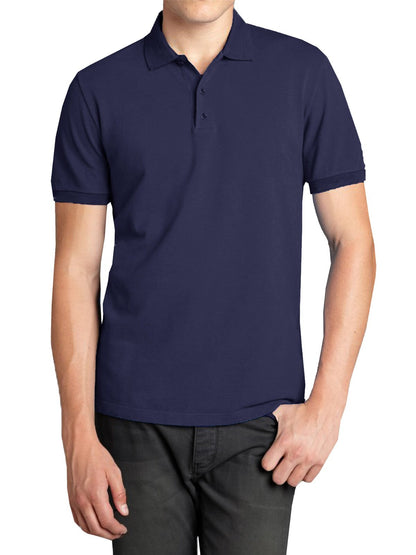 Men Heathered Polo Shirt New Standard Neck Classic Uniform Lounge