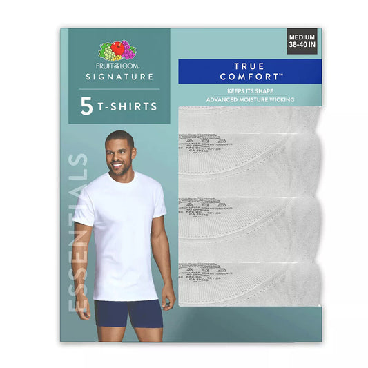 Fruit of the Loom Men's True Comfort 5 Pack Crew Neck Tee 5-Pack - PremiumBrandGoods