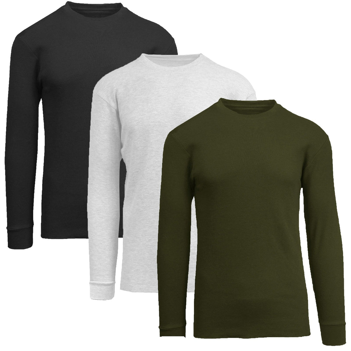 Men's 3-Pack Classic Soft Knit Thermal Shirts – Ribbed & Warm (Sizes- S-2XL) NEW