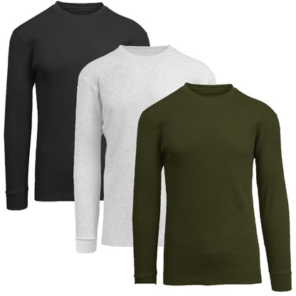 Men's 3-Pack Classic Soft Knit Thermal Shirts – Ribbed & Warm (Sizes- S-2XL) NEW