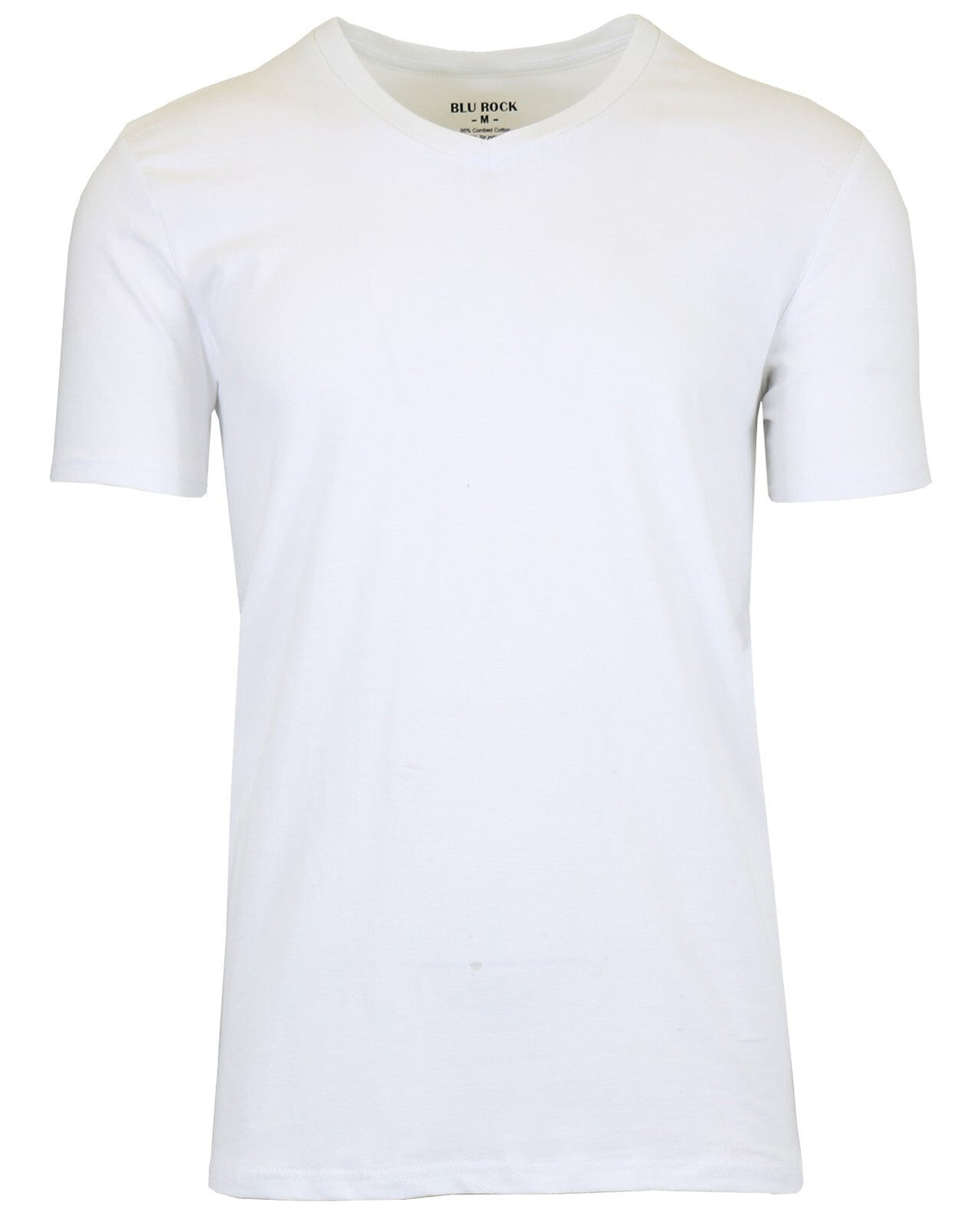 Men's Short Sleeve V-Neck Cotton Blend Stretch Tee Undershirt (M-2XL)