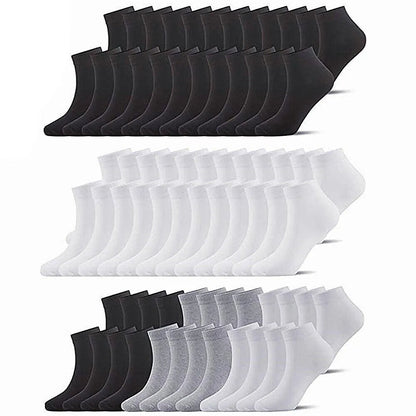 Ankle Socks Unisex Classic Premium Cotton Mens Womens Solid Low Cut Size 9-13 - PremiumBrandGoods