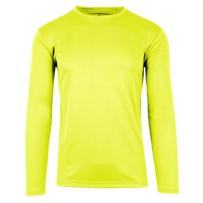 Men's Long Sleeve Crew Neck Performance Tees Layer Lounge Gym Work Casual NEW