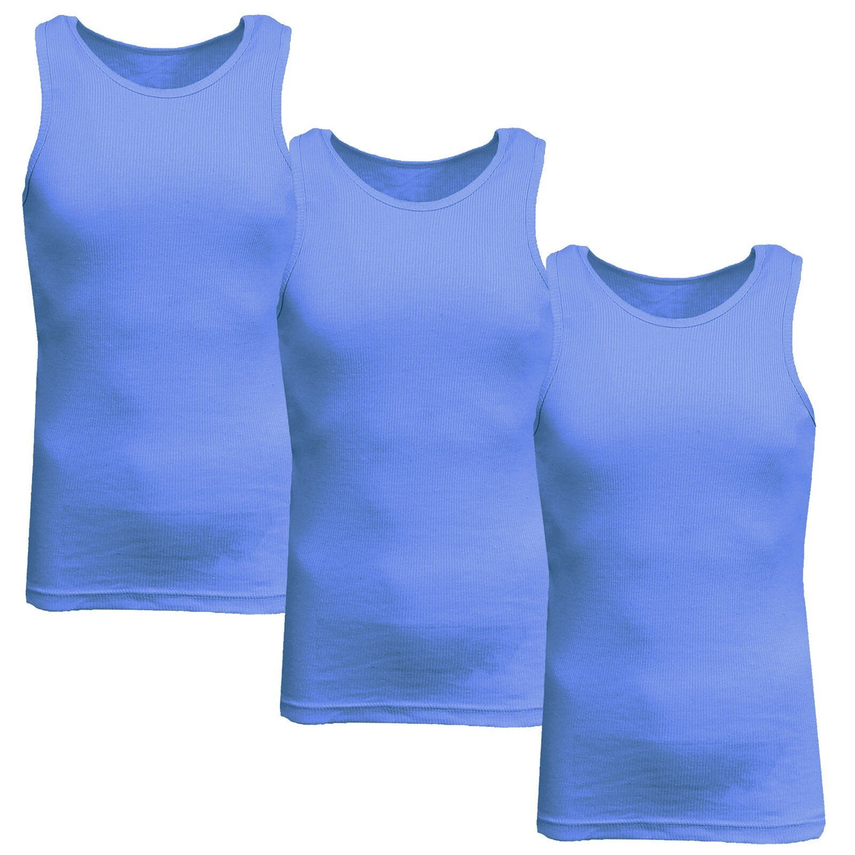 Men's 3 Pack Ribbed Tank Top Shirts Muscle Sleeveless Gym Beach Undershirt