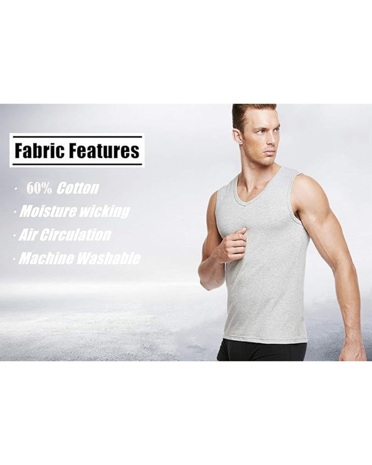 Men's 3 Pack Ribbed Tank Top Shirts Muscle Sleeveless Gym Beach Undershirt