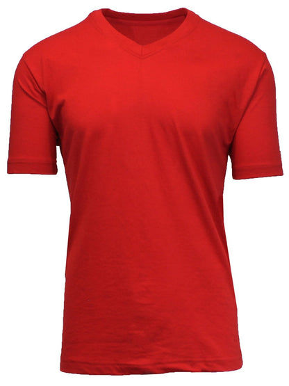 Men's Short Sleeve V-Neck T-Shirts Solid Colors Lounge Active Undershirt