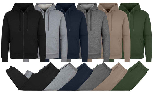 Men's Fleece Lined Hoodie & Jogger Sweatpants Set Activewear Lounge (S-2XL)