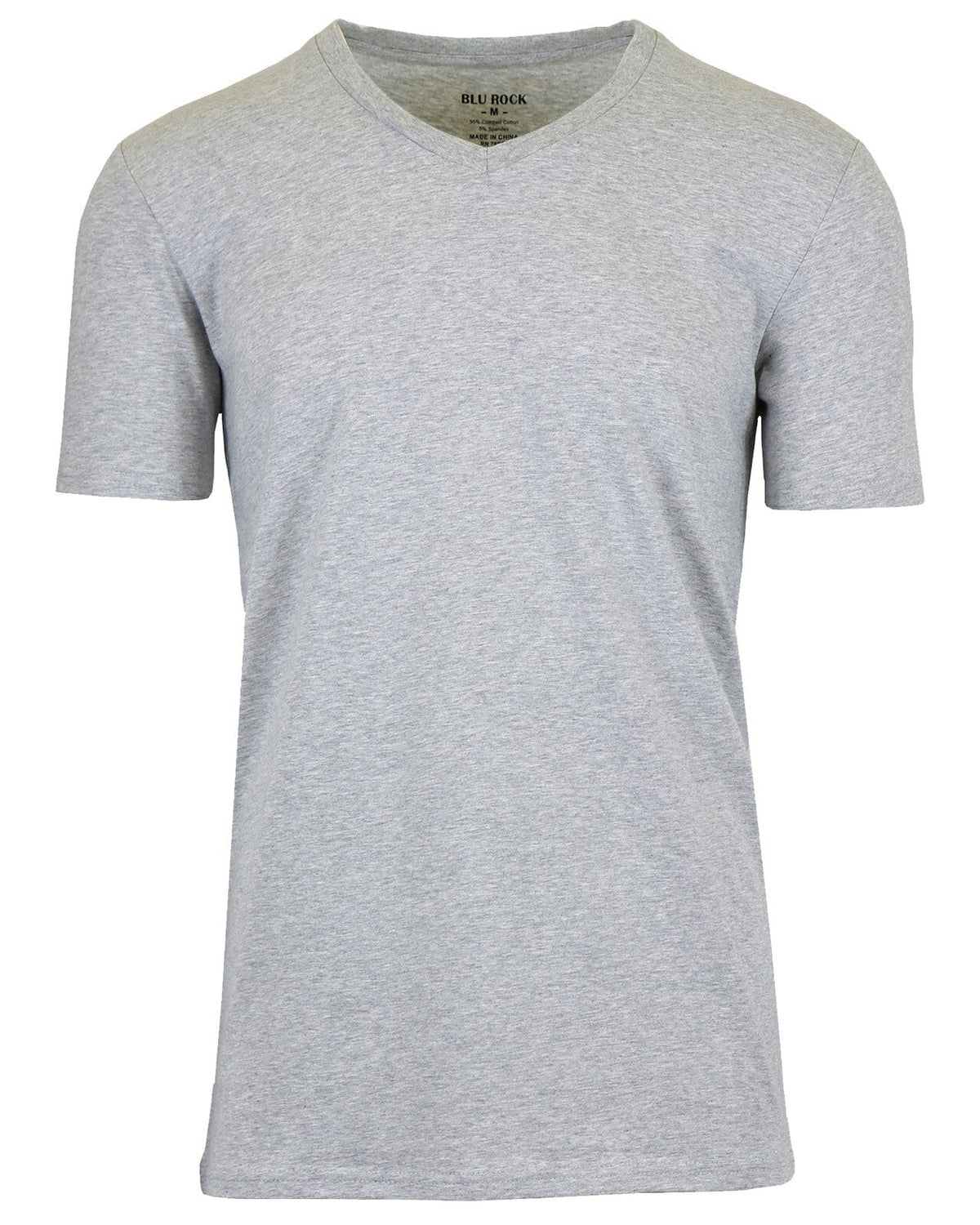 Men's Short Sleeve V-Neck Cotton Blend Stretch Tee Undershirt (M-2XL)