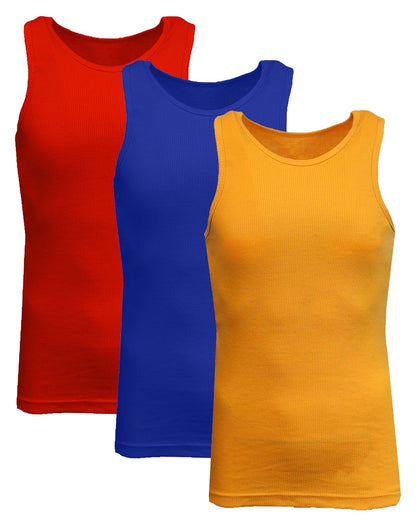 Men's 3 Pack Ribbed Tank Top Shirts Muscle Sleeveless Gym Beach Undershirt