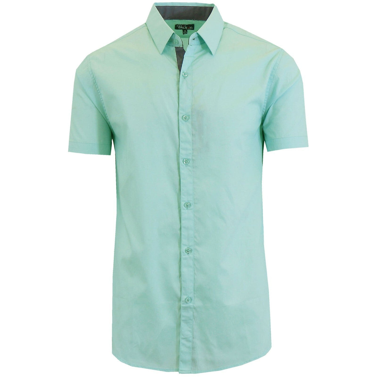 Men's Short Sleeve Solid Dress Shirt Slim Fit Button Down Casual (S-5XL)