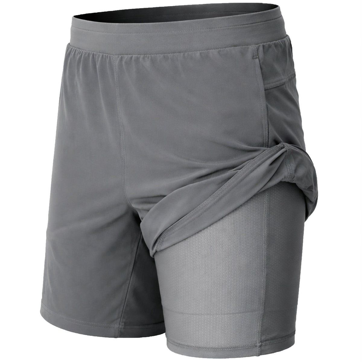 Men's 2-in-1 Running Shorts Quick Dry Stretch Athletic Gym Workout Shorts
