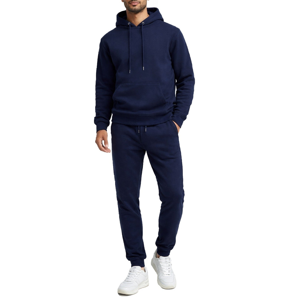 Men's Soft Fleece Cotton Blend Pullover Hoodie & Sweatpants Jogging Set