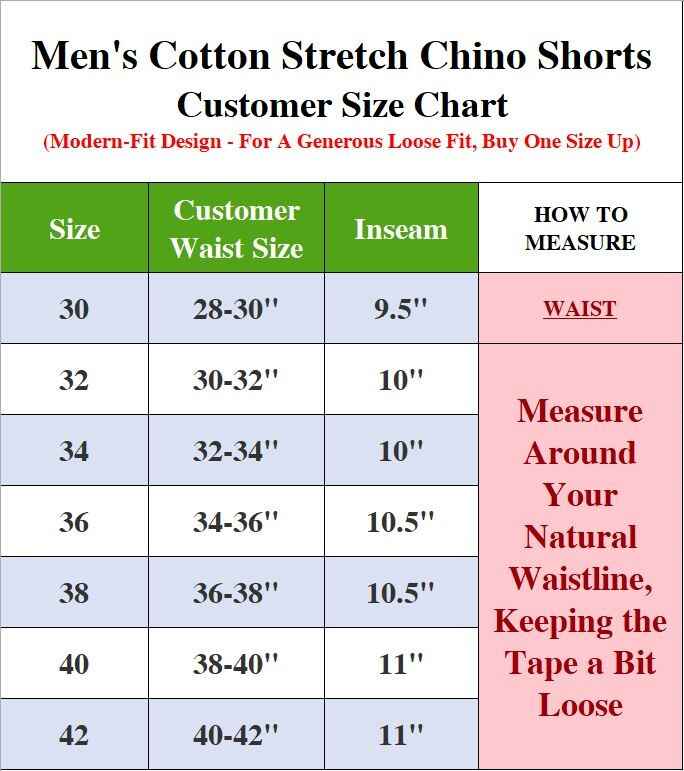 Mens Cotton Flex Stretch Button Closure Chino Shorts (Sizes 30-42) NEW 2-PACK