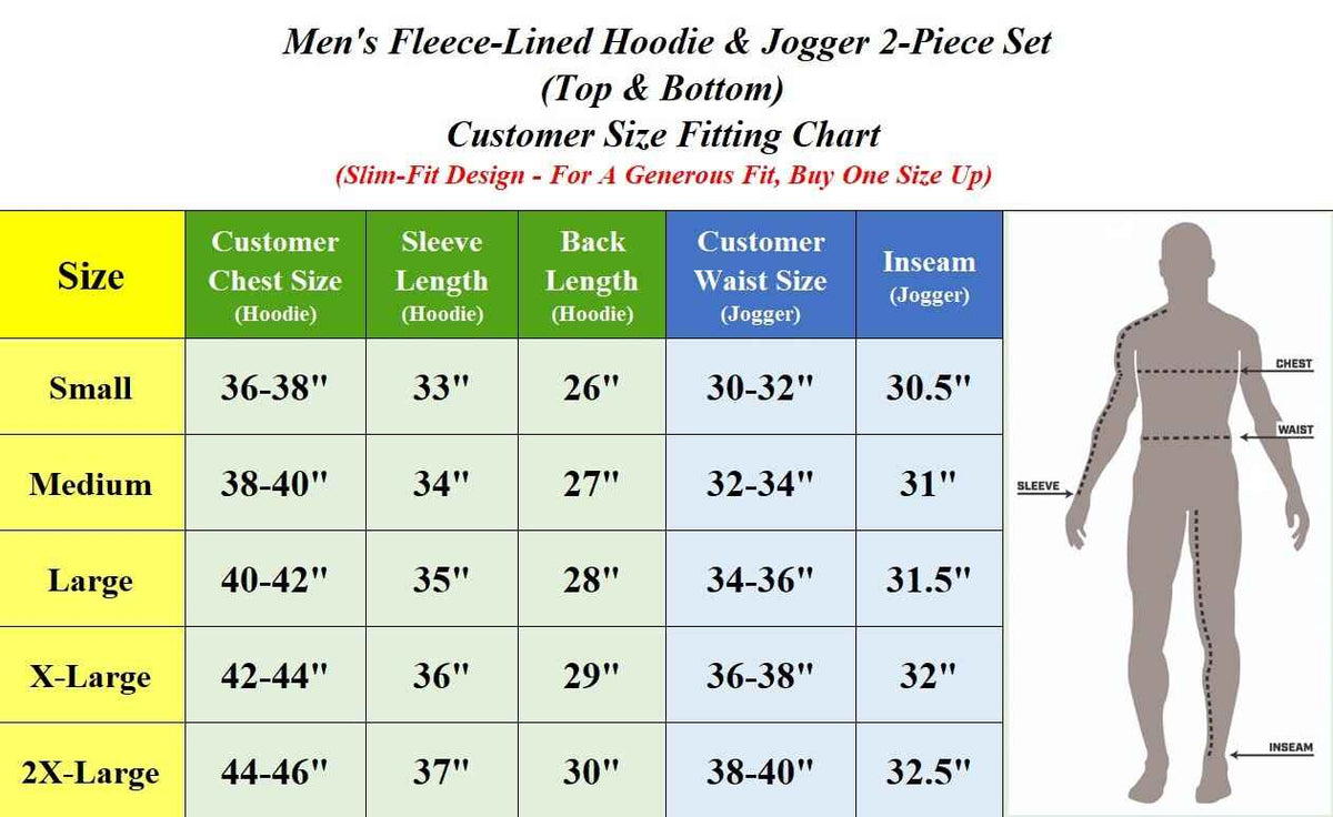 Mens Tech Fleece Hoodie & Jogger 2-Piece Set With Heat Seal Zipper Design S-4XL