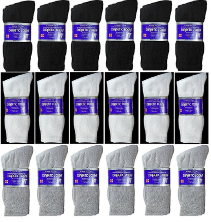 Wholesale Bulk Mens Diabetic Crew Socks Health Circulatory Size 9-11,10-13,13-15 - PremiumBrandGoods
