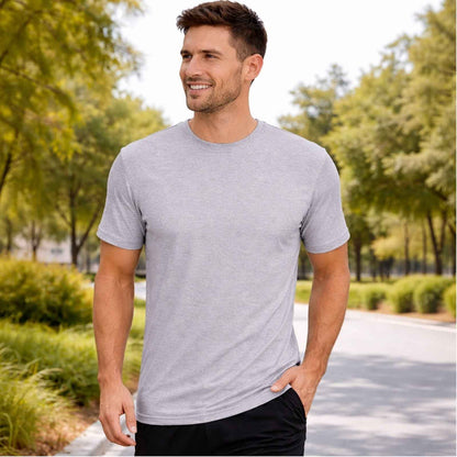 Men’s Modern Fit Crew Neck T-Shirt Soft Breathable Cotton-Poly Blend Casual Tee