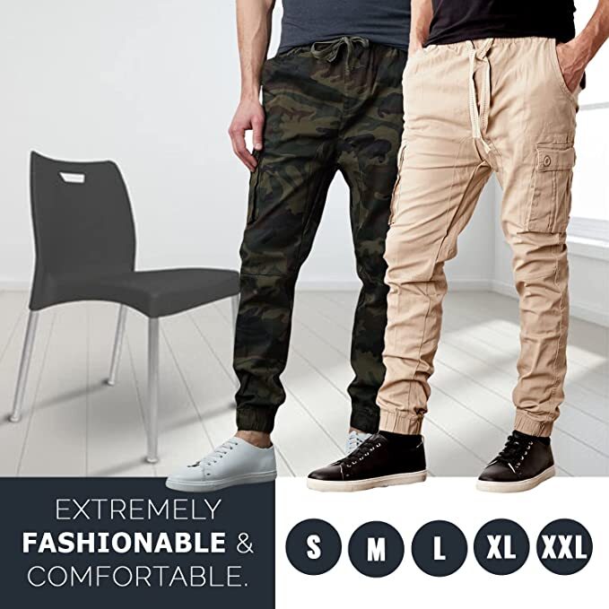 Men's Cargo Jogger Pants Sweatpants Cotton Twill Combat Stretch Active Trousers