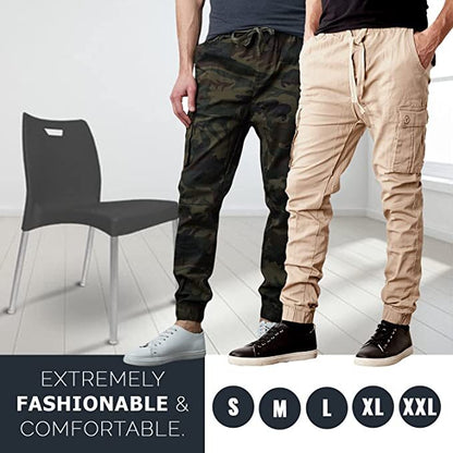 Men's Cargo Jogger Pants Sweatpants Cotton Twill Combat Stretch Active Trousers