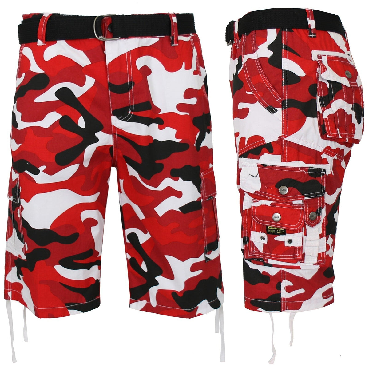 Men's Vintage Cargo Utility Shorts Includes belt Perfect for Camping and Hiking