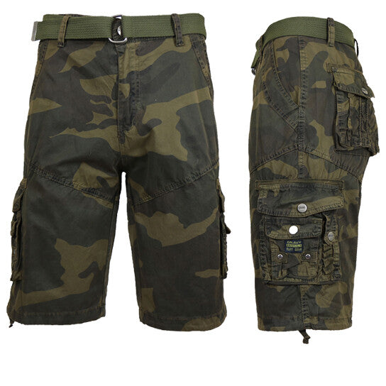 Men's Vintage Cargo Utility Shorts Includes belt Perfect for Camping and Hiking