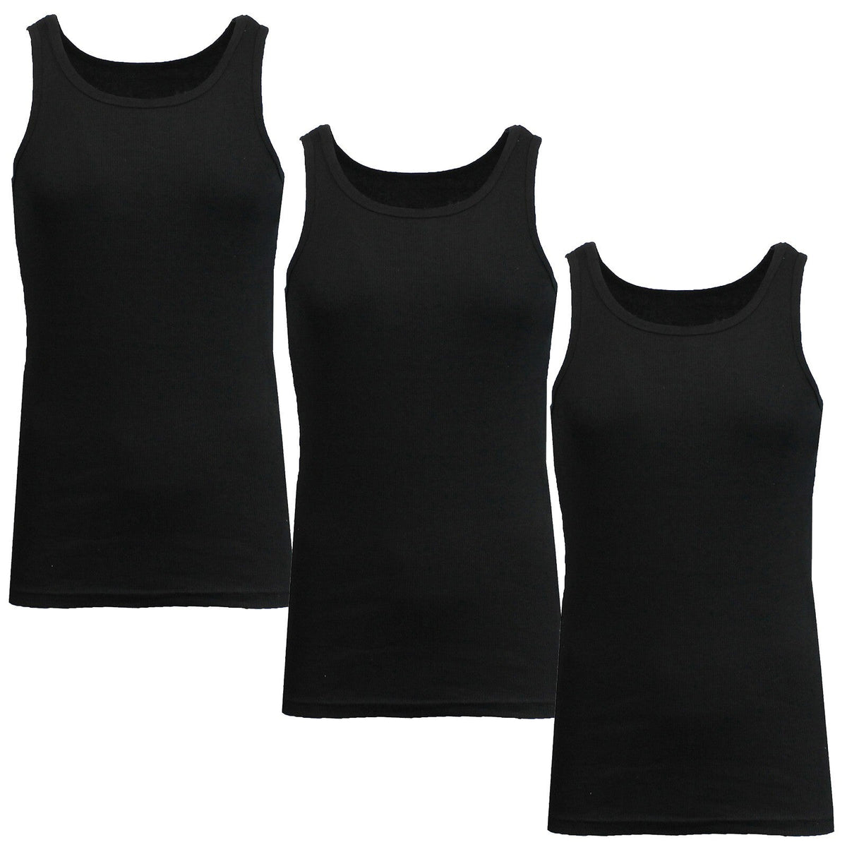 Men's 3 Pack Ribbed Tank Top Shirts Muscle Sleeveless Gym Beach Undershirt