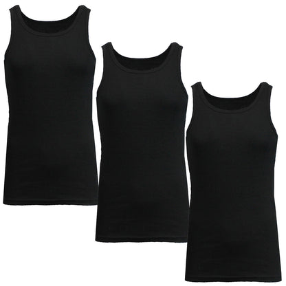 Men's 3 Pack Ribbed Tank Top Shirts Muscle Sleeveless Gym Beach Undershirt