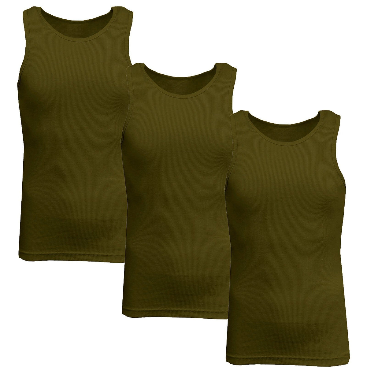 Men's 3 Pack Ribbed Tank Top Shirts Muscle Sleeveless Gym Beach Undershirt