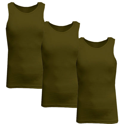 Men's 3 Pack Ribbed Tank Top Shirts Muscle Sleeveless Gym Beach Undershirt