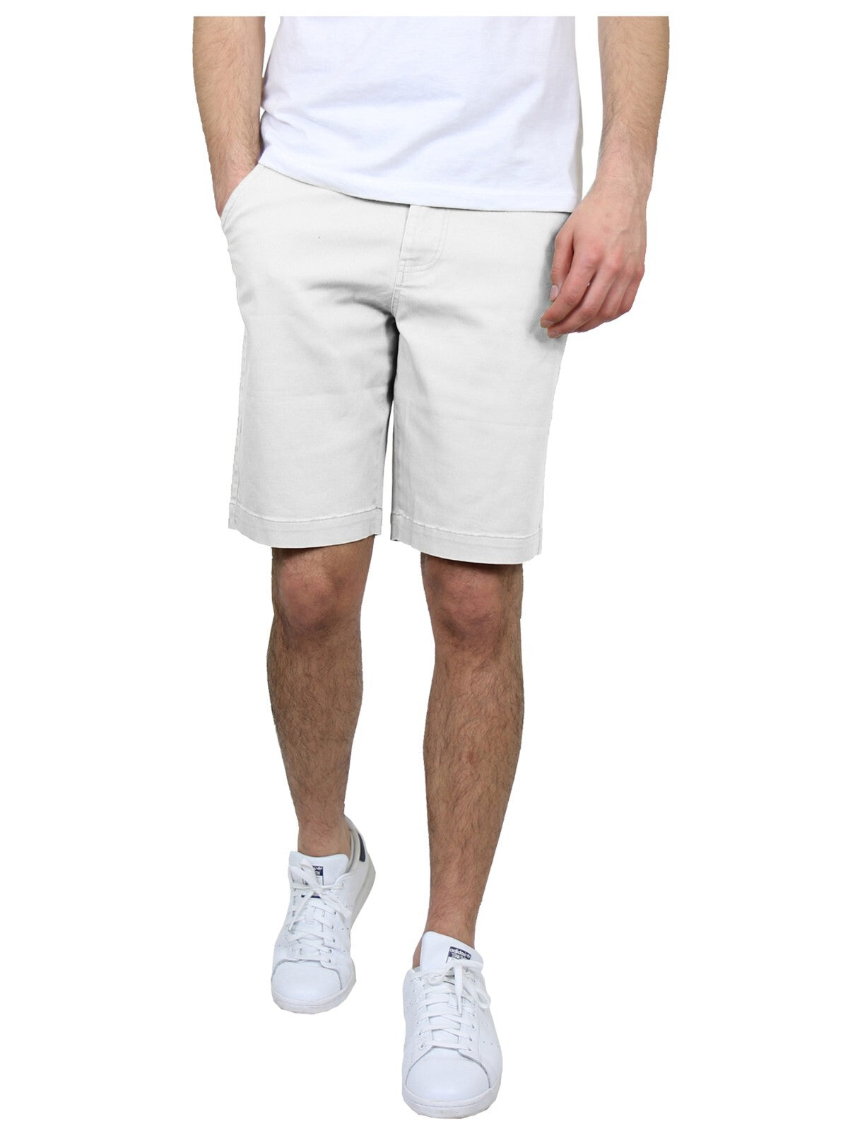 Men's Flat Front Shorts Uniform Work School Lounge Casual Twill 12-14" Inseam