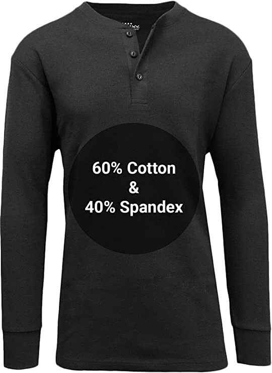 Men's Long Sleeve 3 Button Henley Waffle Knit Thermal Undershirt Tee Free Ship