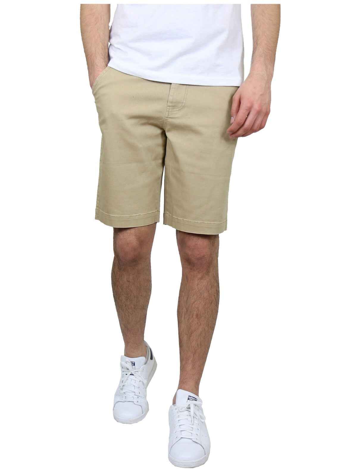 Mens Flat Front Shorts Uniform Work School Lounge Casual Twill 12-14" Inseam NWT