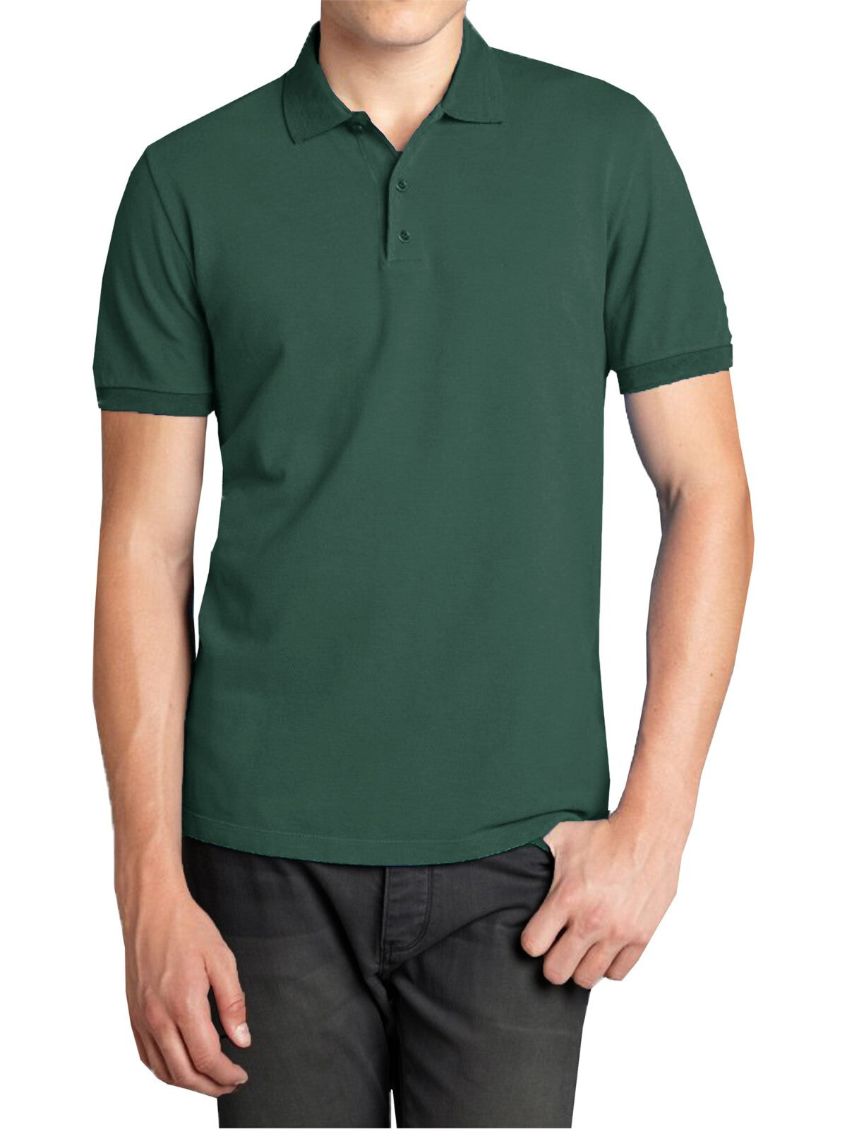 Men Heathered Polo Shirt New Standard Neck Classic Uniform Lounge
