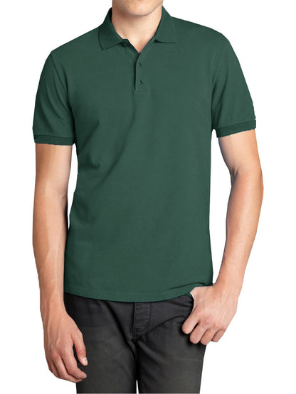 Men Heathered Polo Shirt New Standard Neck Classic Uniform Lounge