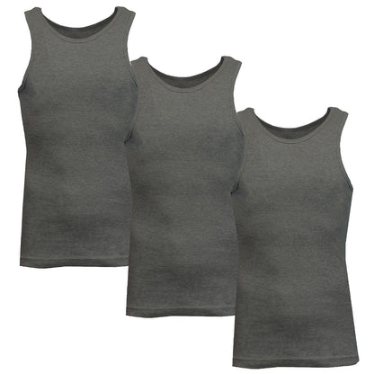 Men's 3 Pack Ribbed Tank Top Shirts Muscle Sleeveless Gym Beach Undershirt