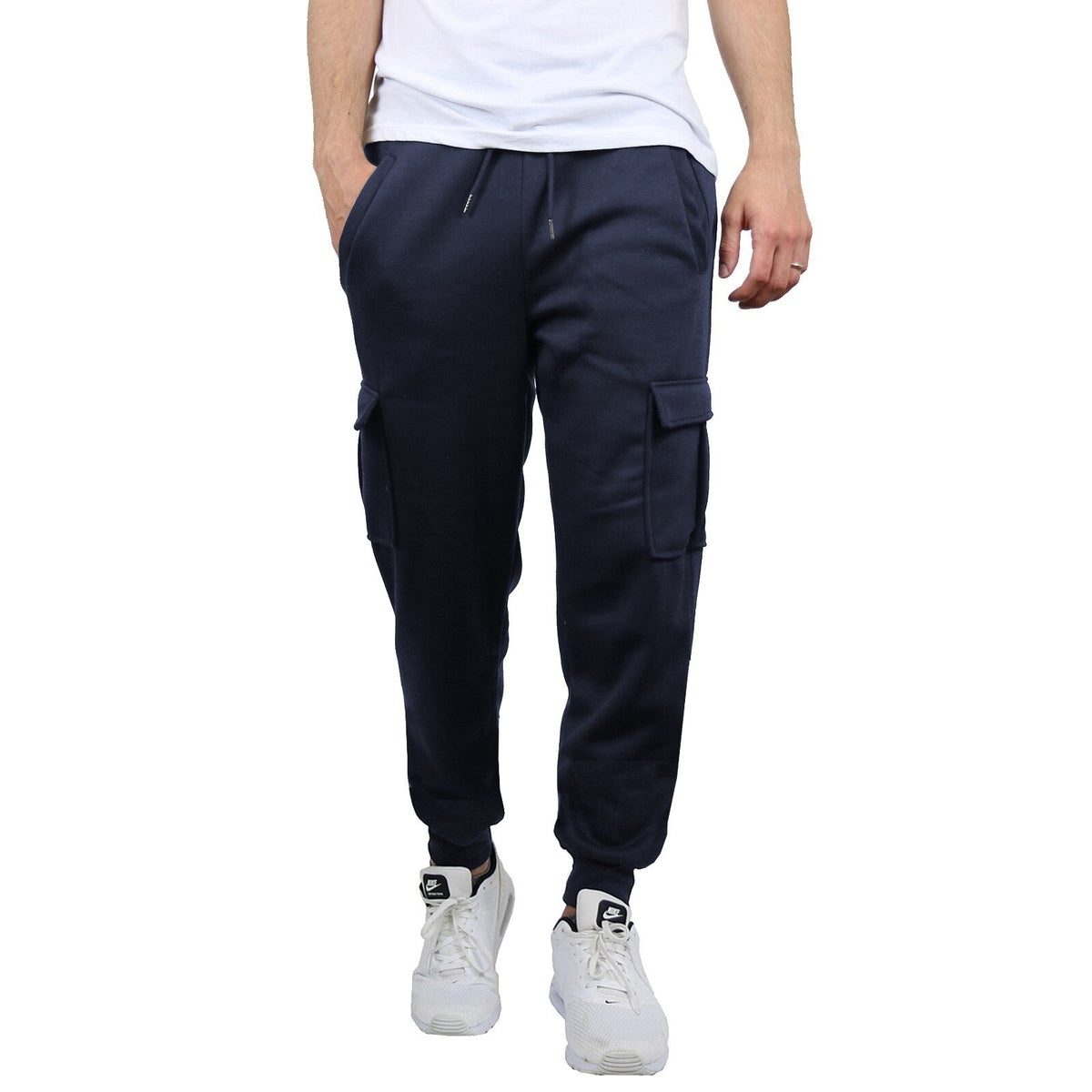 Men's Fleece Lined Active Jogger Cargo Sweatpants Pants Lounge Gym S M L XL 2XL