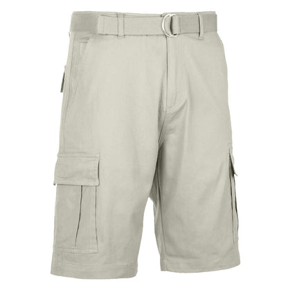 Men's Cotton Flex Stretch Cargo Shorts With Belt Lounge Summer Colors 30-42