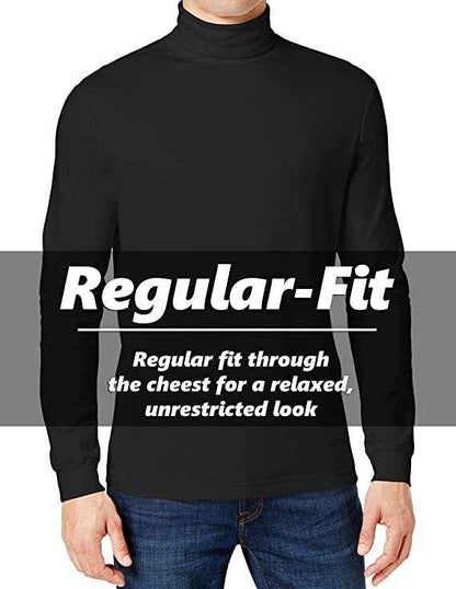 2-Pack Men's Long Sleeve Turtle Neck T-Shirt Tee Layer Cotton Blend Outerwear
