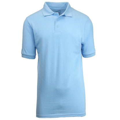Men Heathered Polo Shirt New Standard Neck Classic Uniform Lounge .