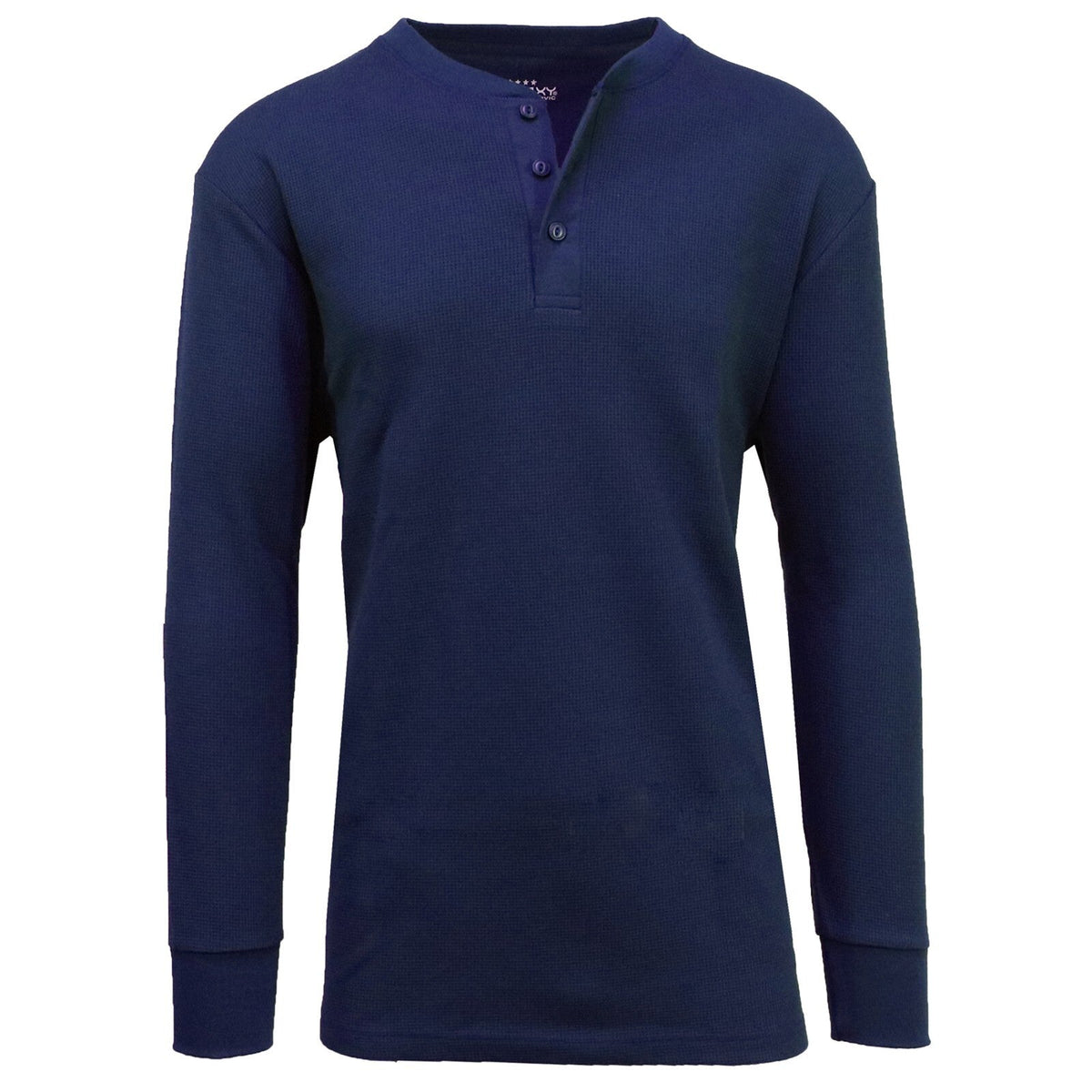 Men's Long Sleeve 3 Button Henley Waffle Knit Thermal Undershirt Tee