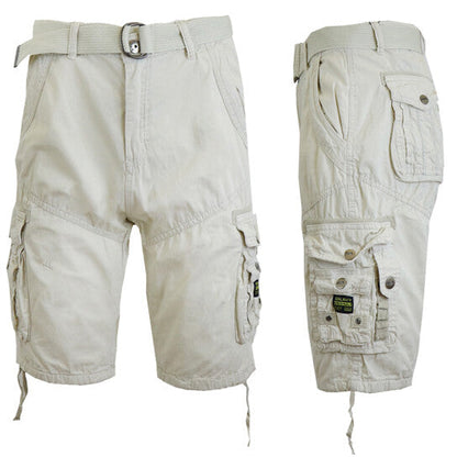 Men's Vintage Cargo Utility Shorts Includes belt Perfect for Camping and Hiking