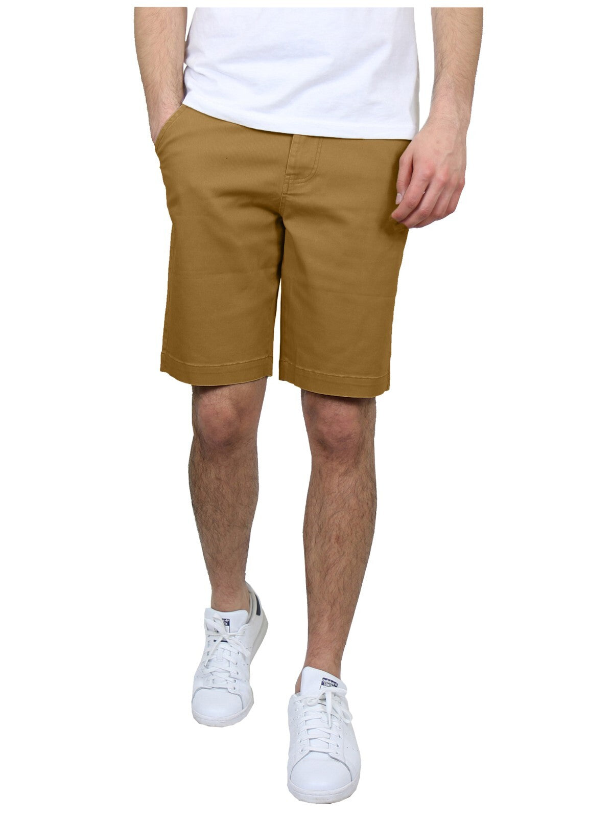 Men's Flat Front Shorts Uniform Work School Lounge Casual Twill 12-14" Inseam