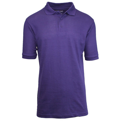 Men Heathered Polo Shirt New Standard Neck Classic Uniform Lounge .
