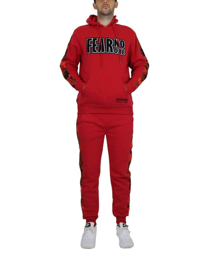 Mens Tech Fleece Hoodie & Jogger 2-Piece Set With Heat Seal Zipper Design S-4XL