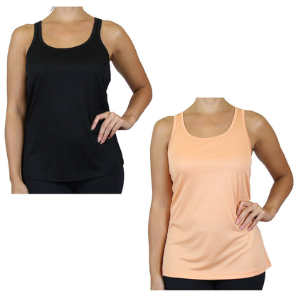 Women's Moisture-Wicking Sport Racerback Tank Tops Shirt 2 PACK(S-3XL)
