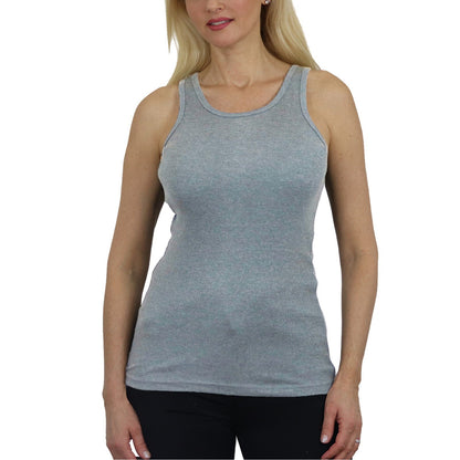 Women's Ribbed Tank Top - Soft Cotton Blend, Regular Fit, Gym & Lounge Wear